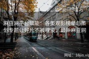 麻豆网平台赋能：各类观影榜单与策划专题让好片不被埋没，最新麻豆网是多少