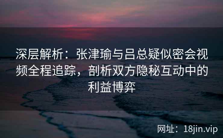 深层解析：张津瑜与吕总疑似密会视频全程追踪，剖析双方隐秘互动中的利益博弈